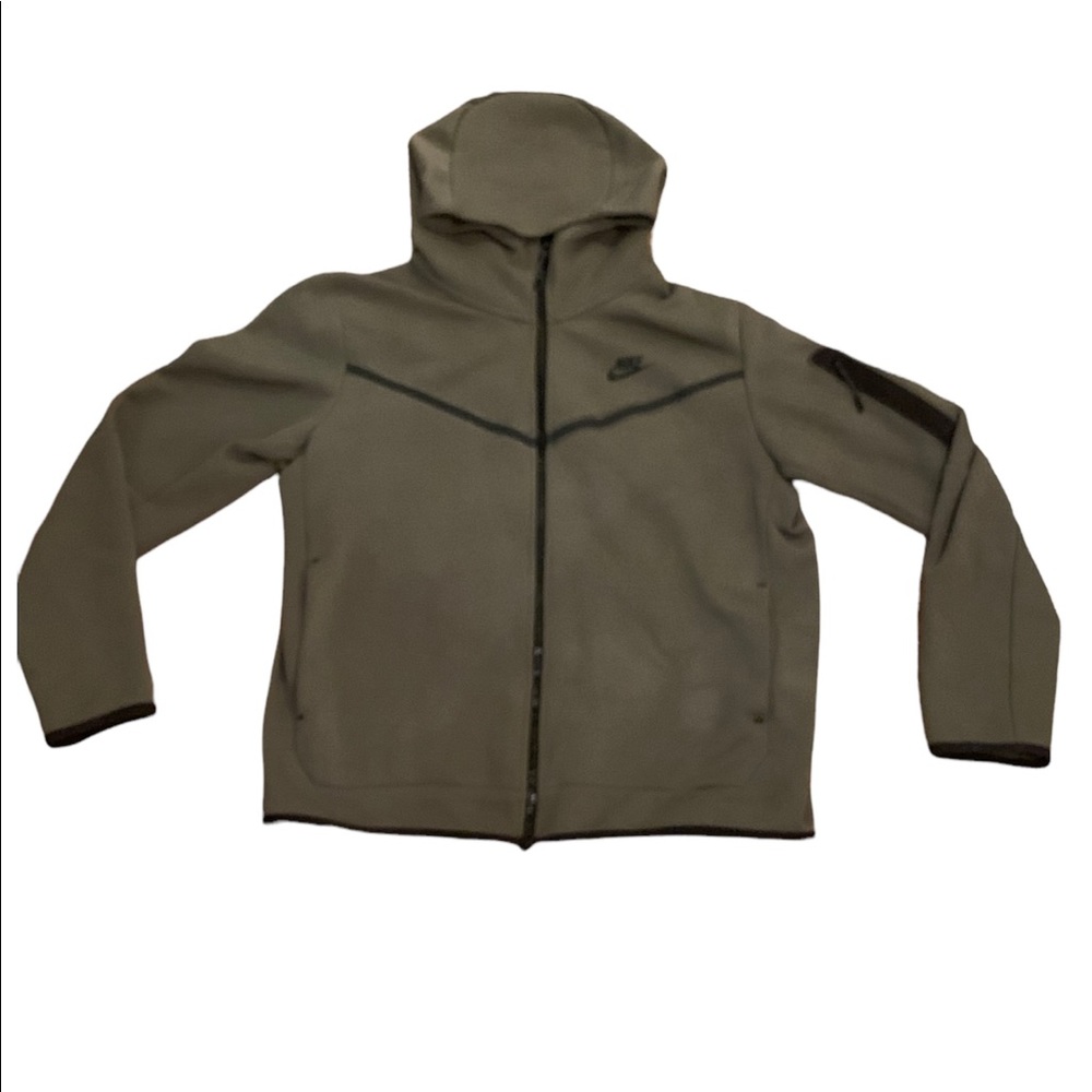 Nike Sportswear Tech Fleece Full-Zip Hoodie Olive Green Size L